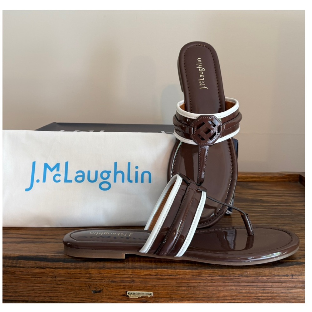 ❣️🆕J. MCLAUGHLIN Brown Nixi Flat Sandals❣️ - Picture 2 of 9